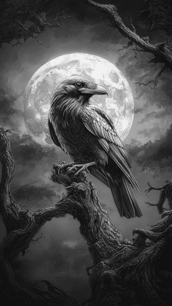 From Eerie to Enchanting: 16 Halloween Drawing Ideas You Never Imagined 49 Mystical Ravens Perch