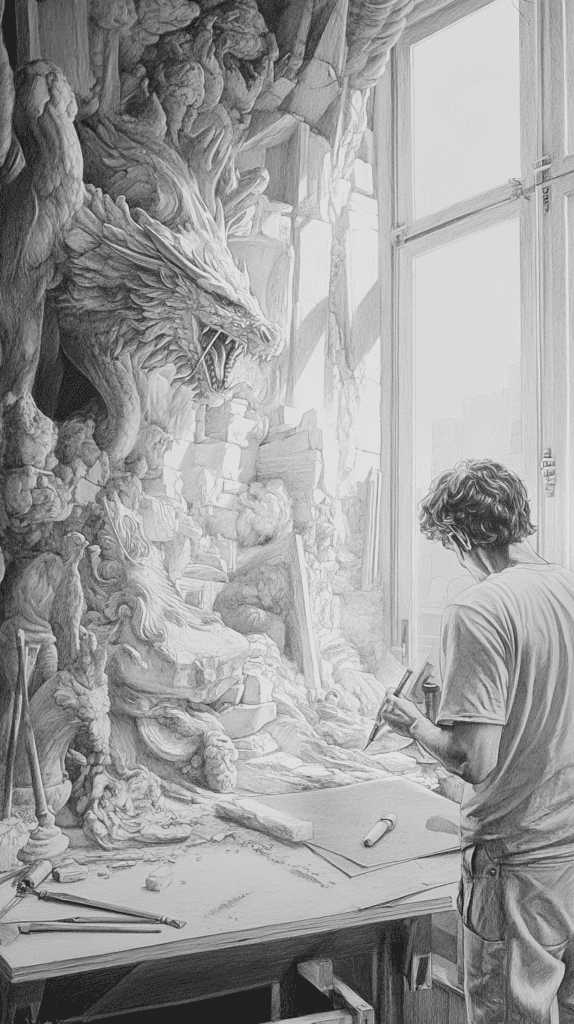 The Magic of Anime: 18 Drawing Ideas That Will Captivate Your Imagination 37 Mythical Creature Sculptor