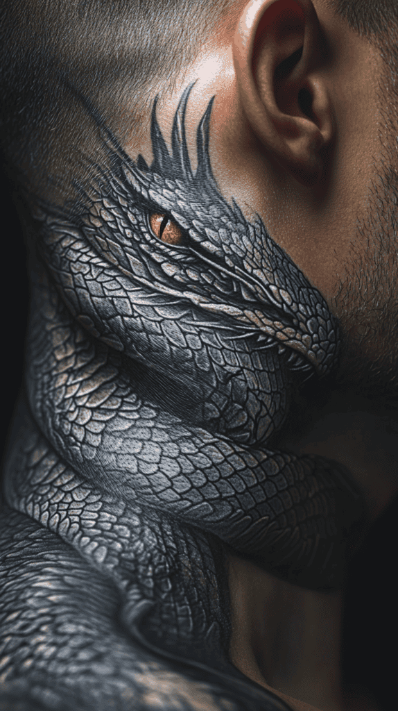 15 Neck Tattoo Ideas for Men Worth Considering 13 Mythical Dragon