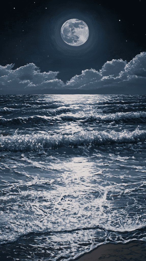 From Dusk Till Dawn: 21 Night-Inspired Wallpapers That Will Illuminate Your Phone 16 Ocean Waves Under the Moonlight 3