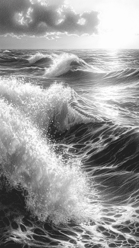 Dive Deep: 18 Ocean-Inspired Drawing Ideas That Will Captivate Your Imagination 11 Ocean Waves at Sunset 2