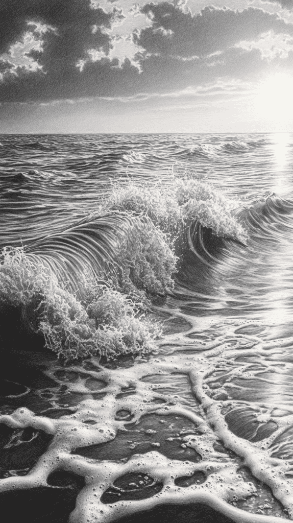 Dive Deep: 18 Ocean-Inspired Drawing Ideas That Will Captivate Your Imagination 10 Ocean Waves at Sunset