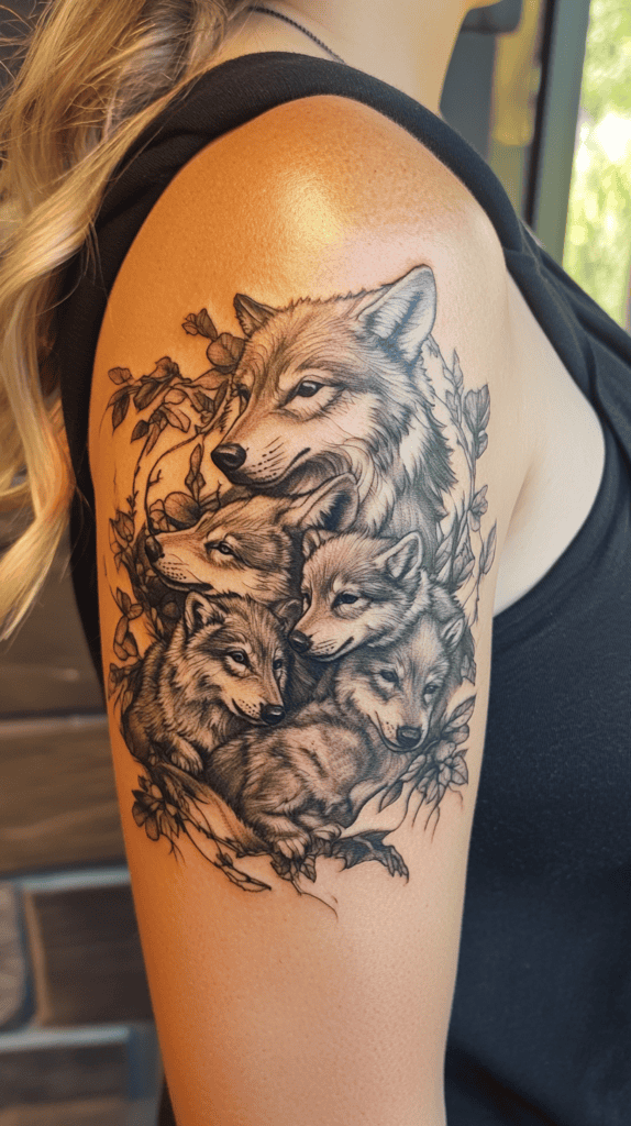 Explore 15 Female Wolf Tattoos That Symbolize Power and Grace 7 Pack Loyalty