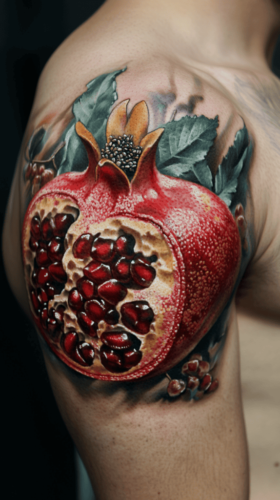 Modern Spartan: 18 Greek Tattoo Ideas Every Man Should Consider 27 Persephones Pomegranate 1