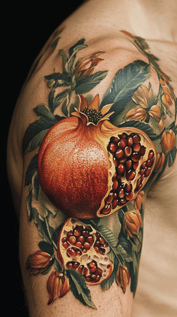 Modern Spartan: 18 Greek Tattoo Ideas Every Man Should Consider 28 Persephones Pomegranate 2 1