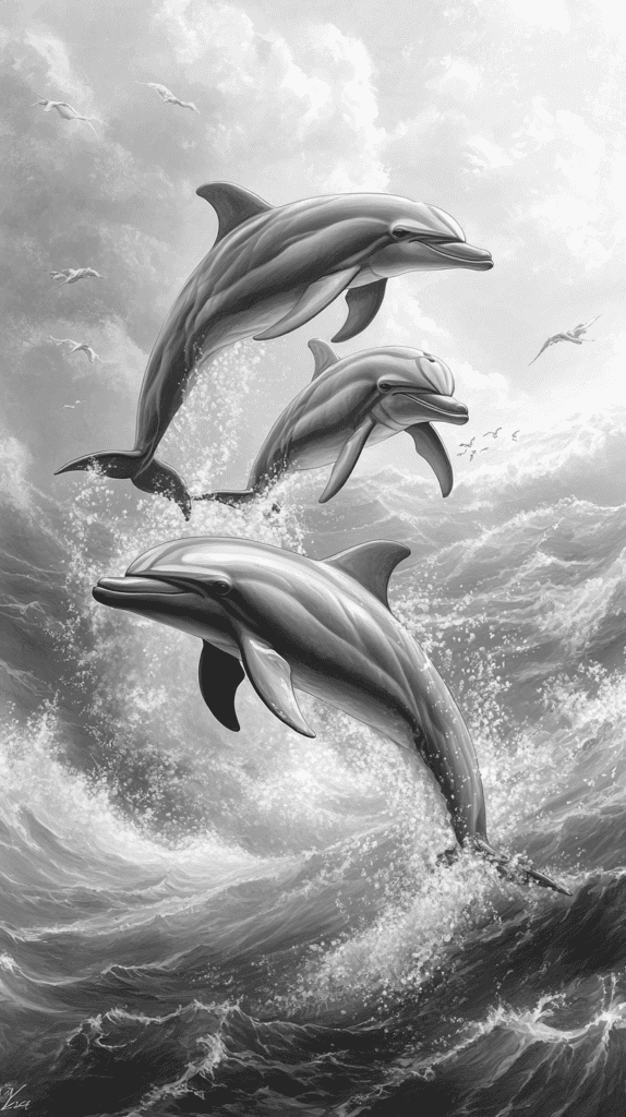 Dive Deep: 18 Ocean-Inspired Drawing Ideas That Will Captivate Your Imagination 21 Playful Dolphins Dancing