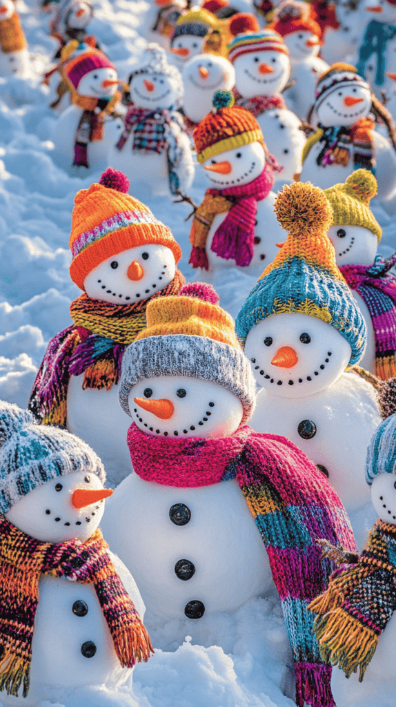 Feel the Holiday Cheer: Download 20 Charming Christmas Wallpapers Today 42 Playful Snowman Frolic 2