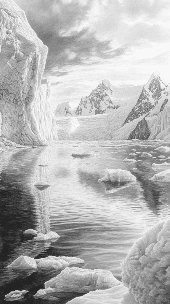 Dive Deep: 18 Ocean-Inspired Drawing Ideas That Will Captivate Your Imagination 37 Polar Seascape