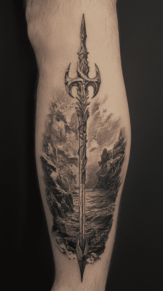 Modern Spartan: 18 Greek Tattoo Ideas Every Man Should Consider 8 Poseidons Trident 2