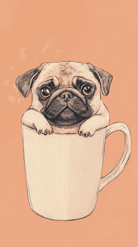 20 Hilarious Phone Wallpapers That Make Every Unlock Better 8 Pug in a Mug