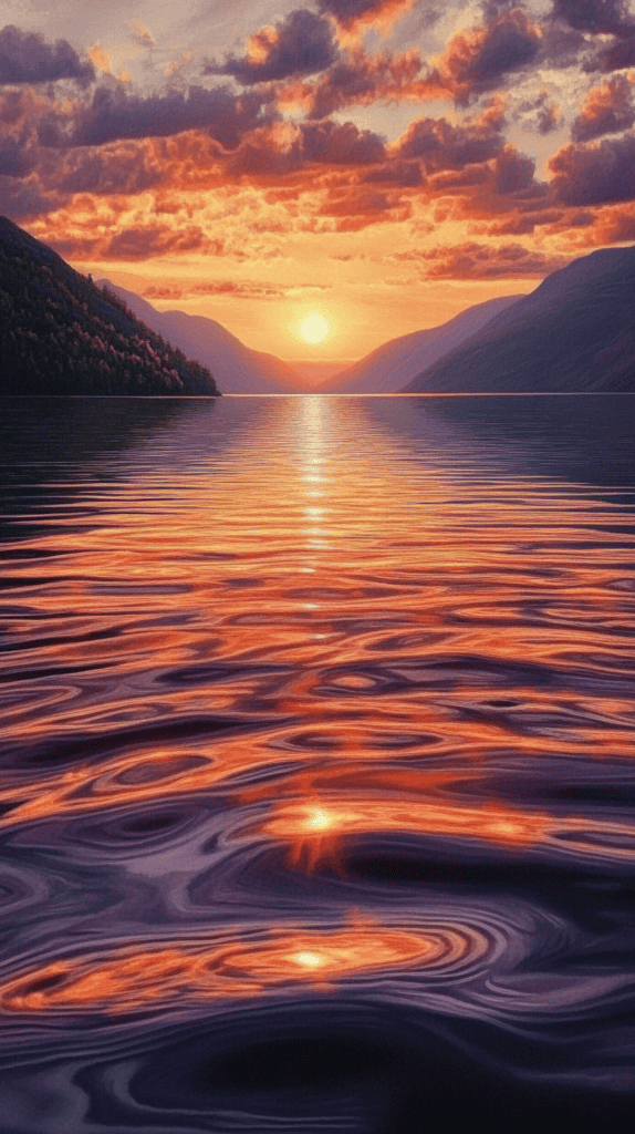 18 Sunset Phone Wallpapers That Elevate Your Screen 15 Reflection in Still Waters