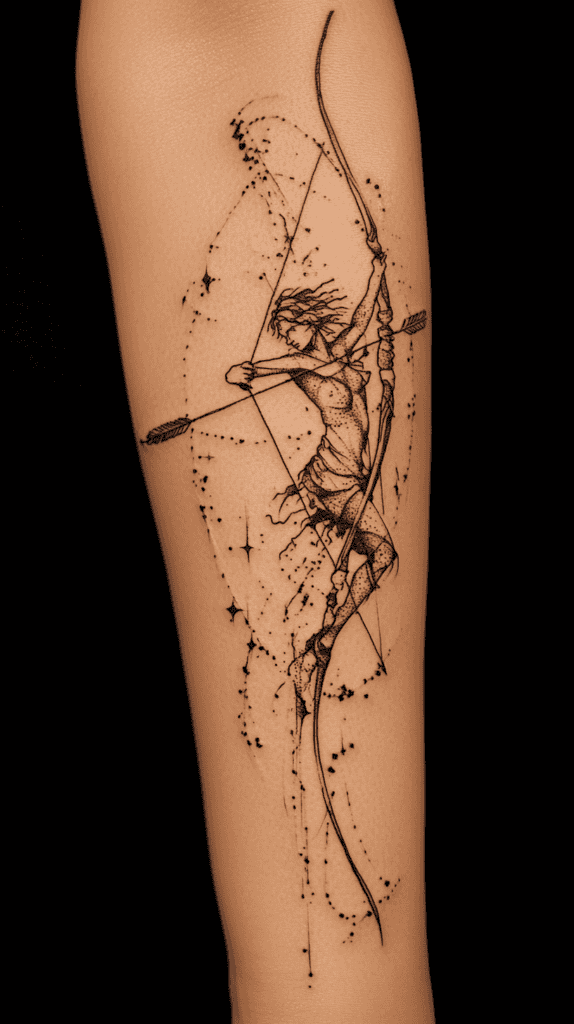 Discover Your Perfect Celestial Ink: Zodiac Tattoo Ideas for Women 25 Sagittarius The Adventurous Archer 3