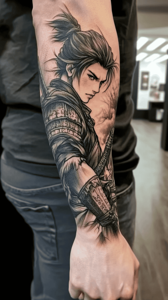 20 Anime-Inspired Tattoo Designs That Speak Without Words 13 Samurai Spirit