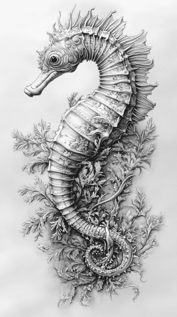 Explore the Depths: 19 Underwater Drawing Ideas You Haven't Tried Yet 21 Seahorse Serenity 2