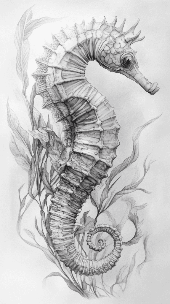 Explore the Depths: 19 Underwater Drawing Ideas You Haven't Tried Yet 20 Seahorse Serenity