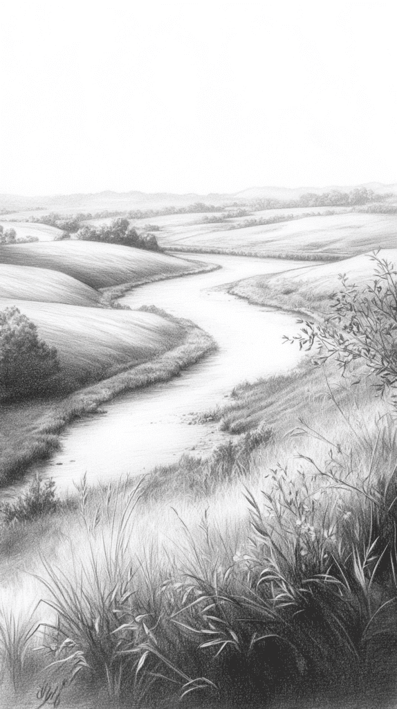 16 Vintage Drawing Ideas That Have Stood the Test of Time 20 Serene Landscape Renderings 2