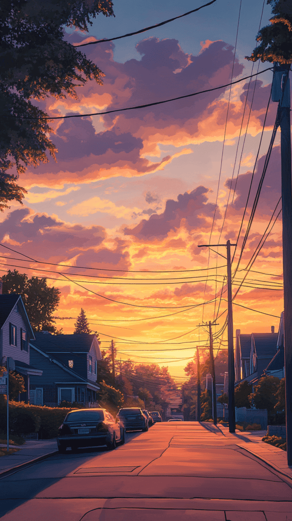 18 Sunset Phone Wallpapers That Elevate Your Screen 30 Serenity in the Suburbs 2