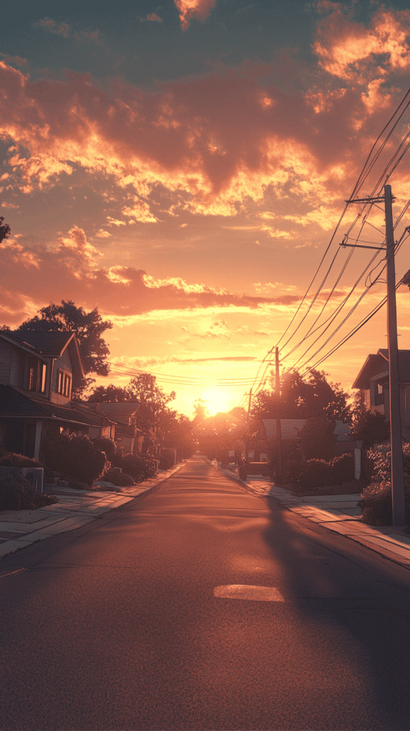 18 Sunset Phone Wallpapers That Elevate Your Screen 29 Serenity in the Suburbs