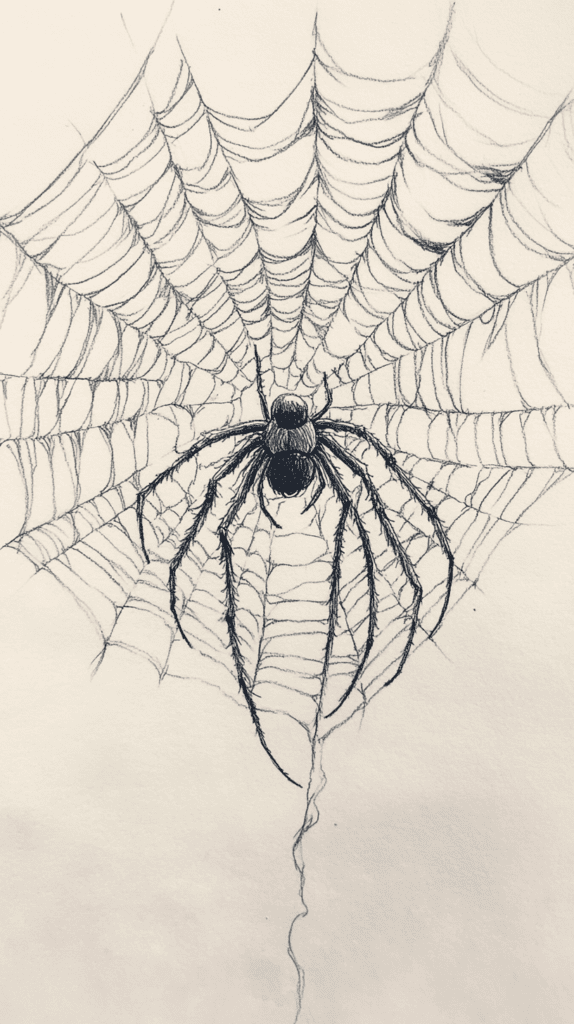 From Eerie to Enchanting: 16 Halloween Drawing Ideas You Never Imagined 20 Spooky Spiders Web 2