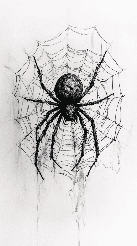 From Eerie to Enchanting: 16 Halloween Drawing Ideas You Never Imagined 19 Spooky Spiders Web