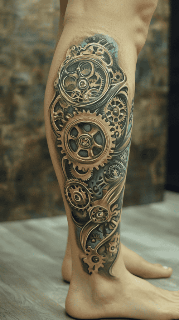 32 Gorgeous Female Leg Sleeve Tattoos 26 Steampunk Adventure 2