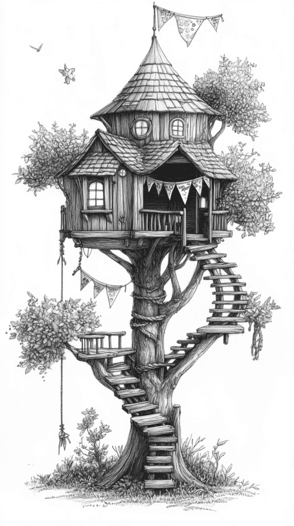 Explore 19 House Drawing Ideas That Blend Imagination with Reality 40 Storybook Tree House