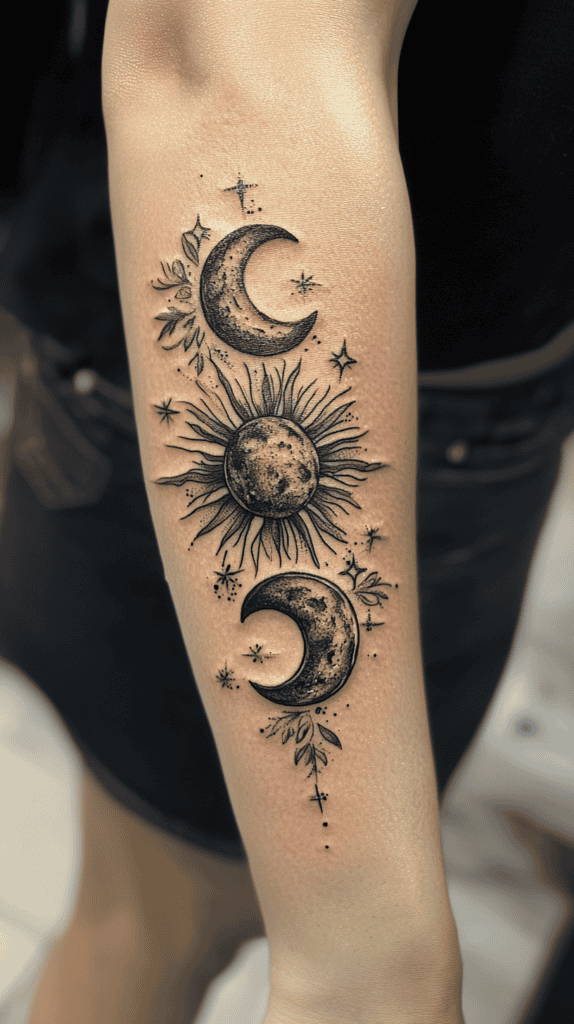 35 Forearm Tattoos for Women Worth Considering 41 Sun and Moon Balance