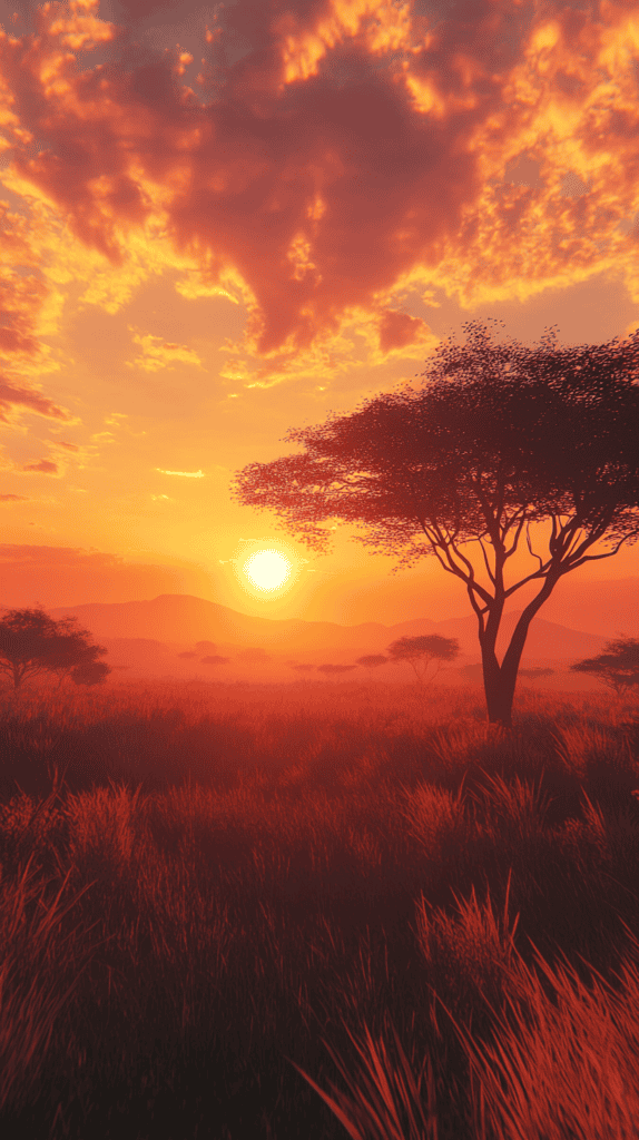 18 Orange Wallpapers to Refresh Your Phone's Look 18 Sunset Over the Savannah 2