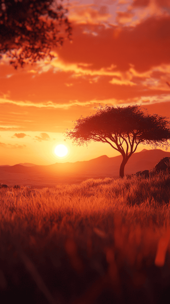 18 Orange Wallpapers to Refresh Your Phone's Look 17 Sunset Over the Savannah