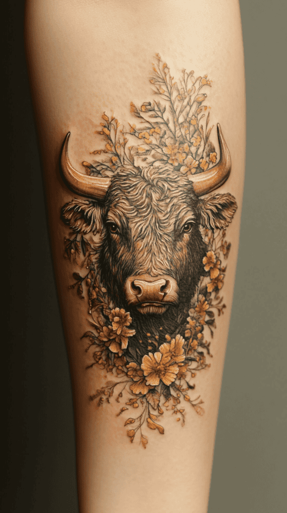 Discover Your Perfect Celestial Ink: Zodiac Tattoo Ideas for Women 5 Taurus The Earthly Bull