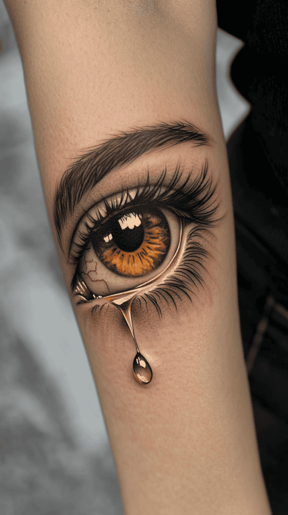 18 Emo Tattoo Ideas Worth Considering for Self-Expression 2 Tearful Eye Tattoo