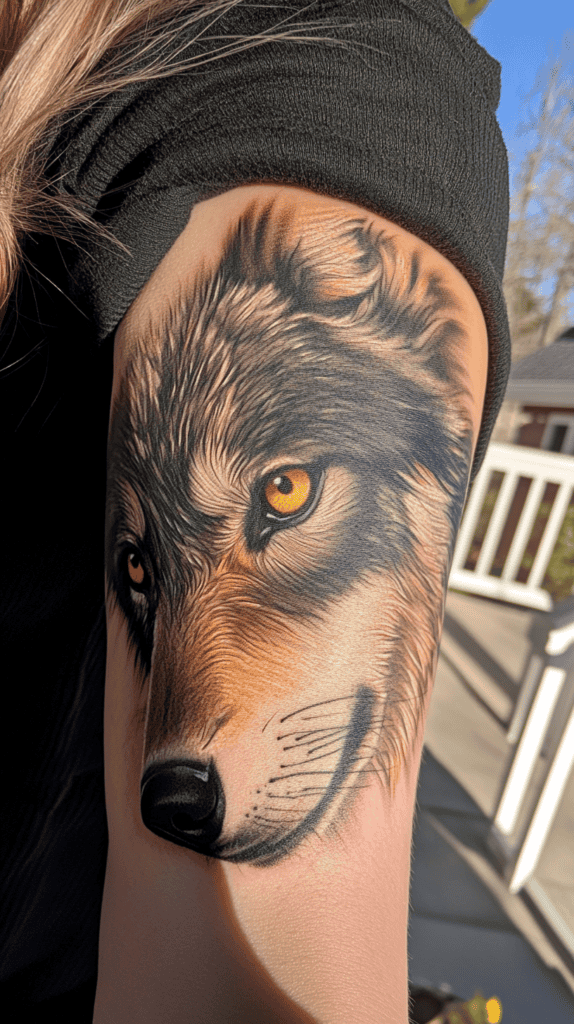 Explore 15 Female Wolf Tattoos That Symbolize Power and Grace 3 The Alphas Gaze 2