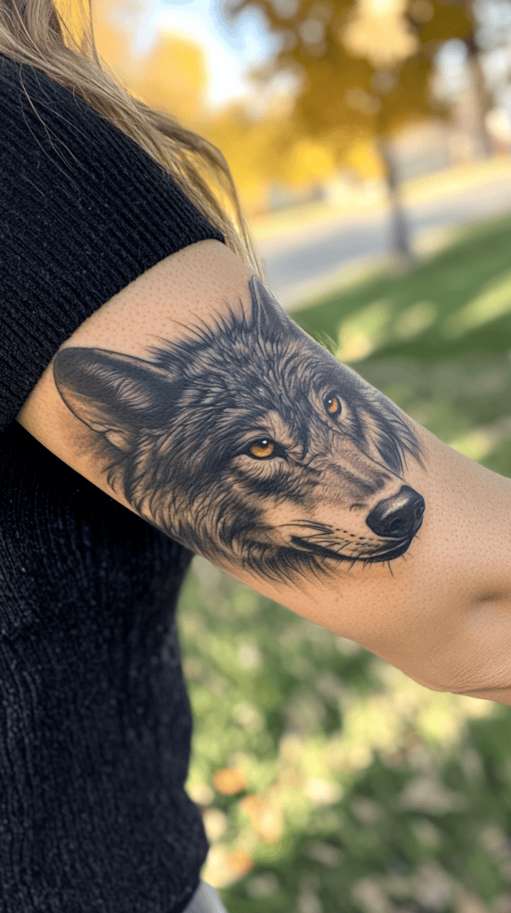 Explore 15 Female Wolf Tattoos That Symbolize Power and Grace 2 The Alphas Gaze