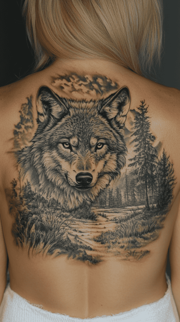 Explore 15 Female Wolf Tattoos That Symbolize Power and Grace 29 The Silent Protector