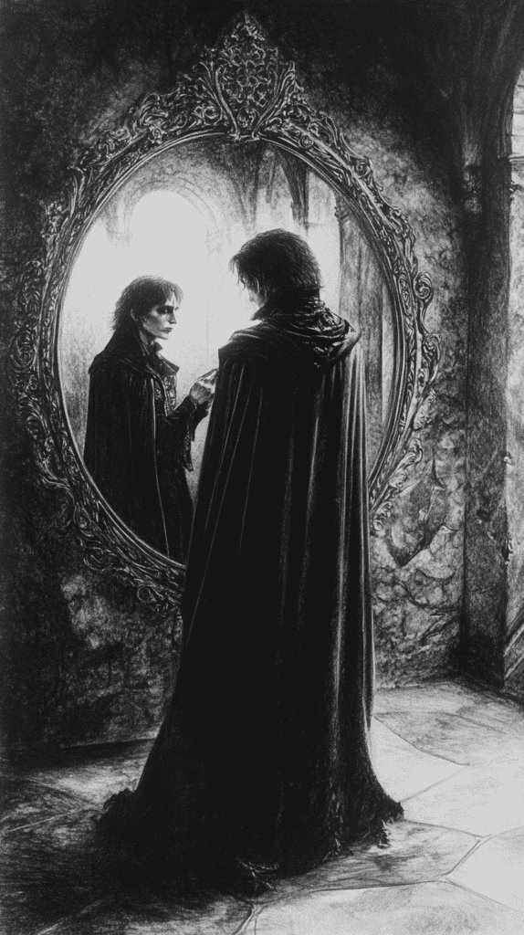 Mystery and Darkness: 17 Vampire Drawing Ideas to Inspire Your Next Masterpiece 37 The Vampires Reflection Paradox 2