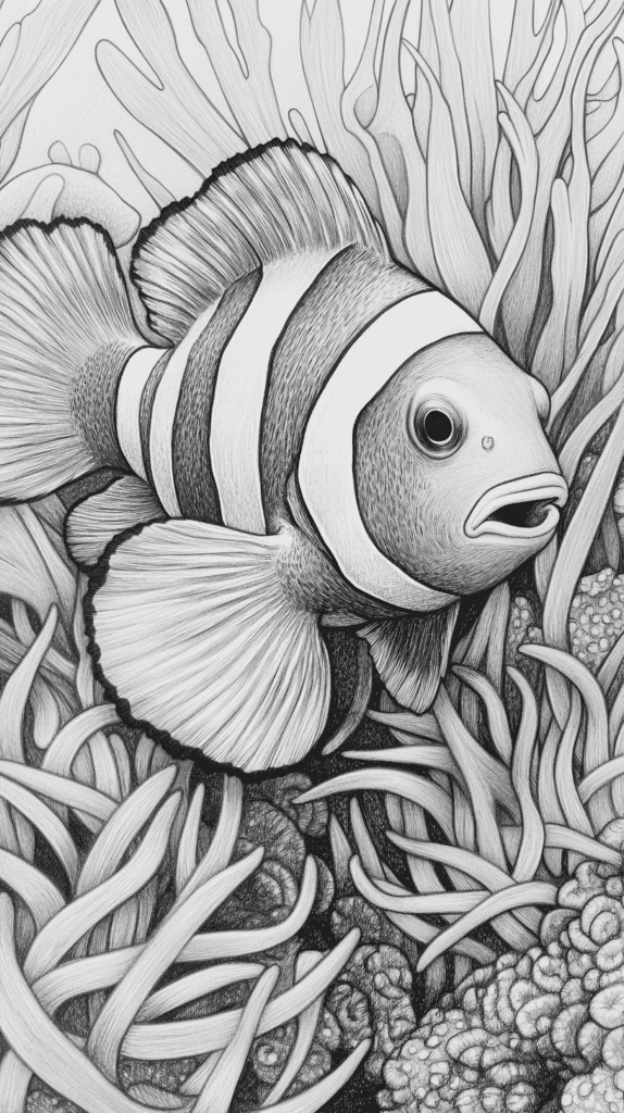 Explore the Depths: 19 Underwater Drawing Ideas You Haven't Tried Yet 25 The Vibrant Clownfish Home