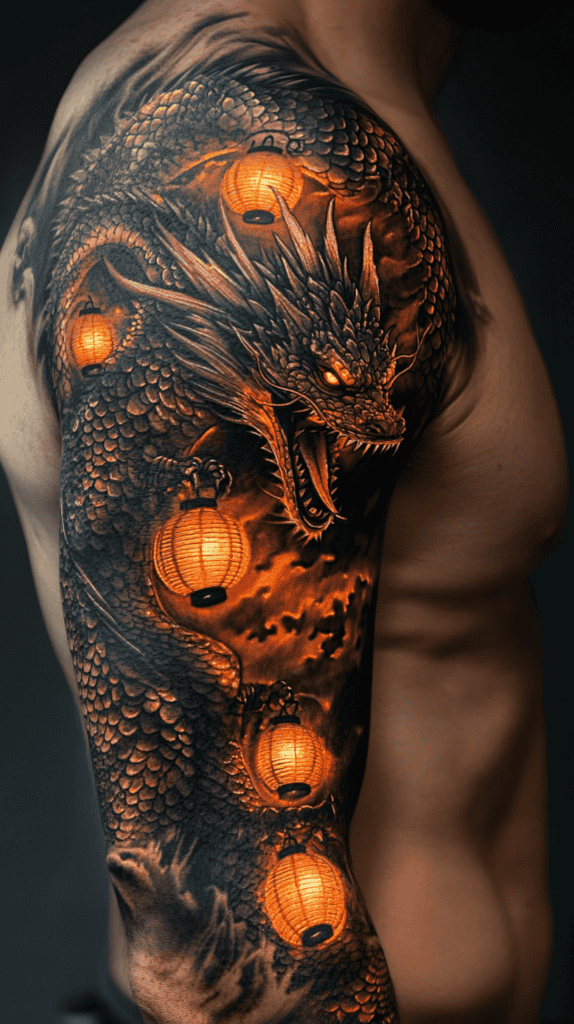 The Wise Dragon with Lanterns