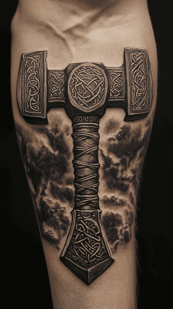 Secrets of the Gods: 23 Divine Tattoo Concepts for the Modern Man 17 Thors Mighty Hammer