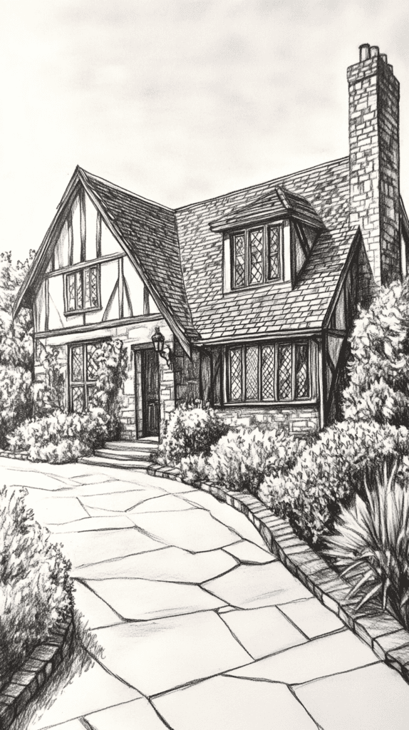 Explore 19 House Drawing Ideas That Blend Imagination with Reality 23 Tudor Style Timelessness 2