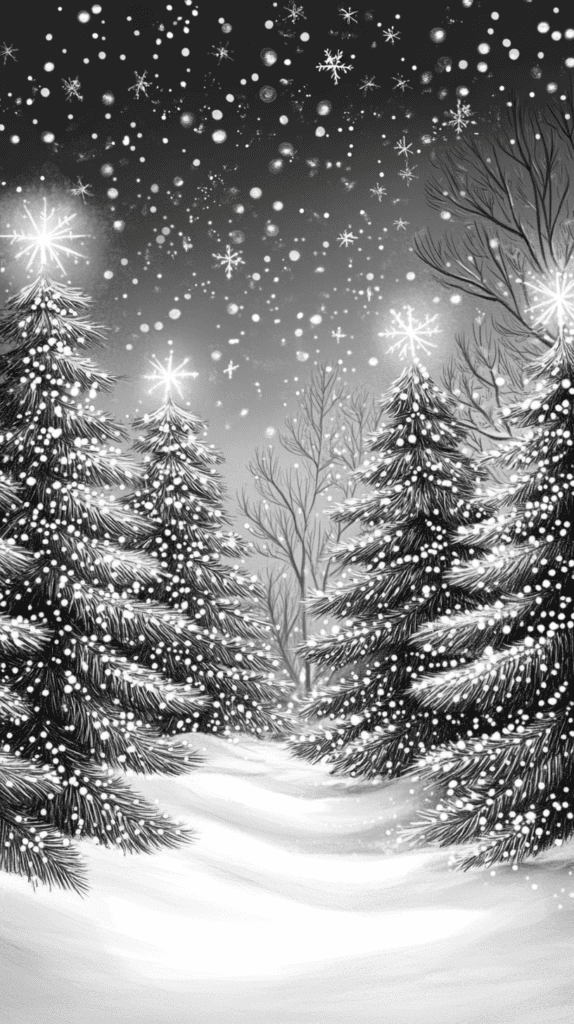 15 Christmas Drawing Ideas to Try This Holiday Season 10 Twinkling Christmas Tree Forest 2