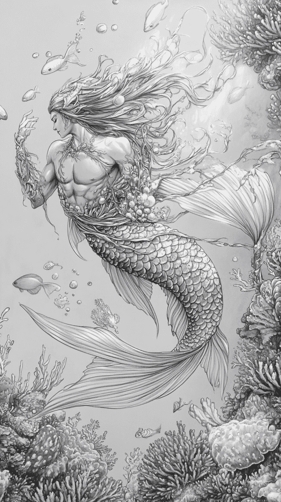 The Magic of Anime: 18 Drawing Ideas That Will Captivate Your Imagination 11 Underwater Enchanter