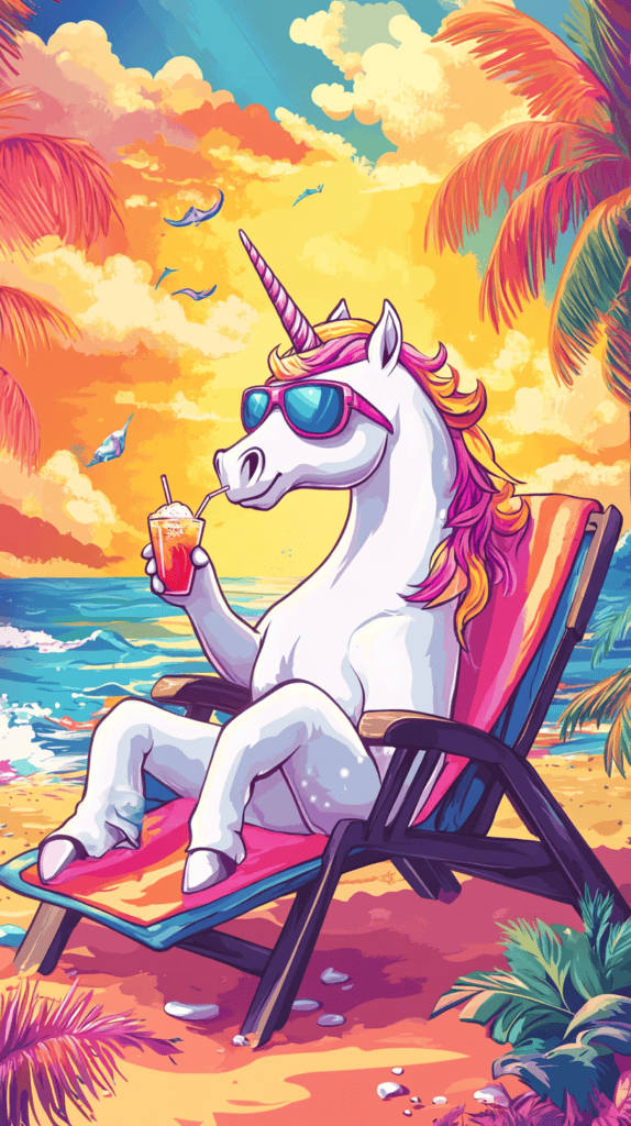 20 Hilarious Phone Wallpapers That Make Every Unlock Better 13 Unicorn on Vacation