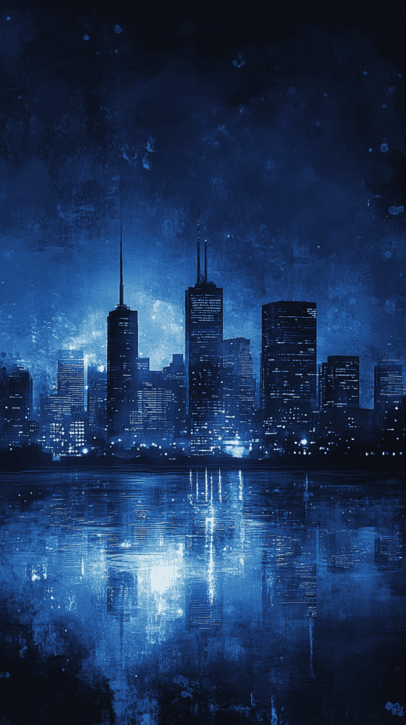 Feeling Blue? 18 Mesmerizing Navy Wallpaper Backgrounds for Your Phone 35 Urban Skyline 3