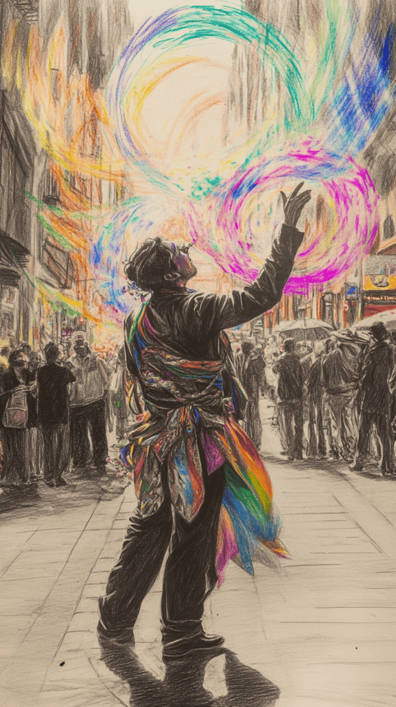 The Magic of Anime: 18 Drawing Ideas That Will Captivate Your Imagination 27 Urban Street Performer with a Twist 2