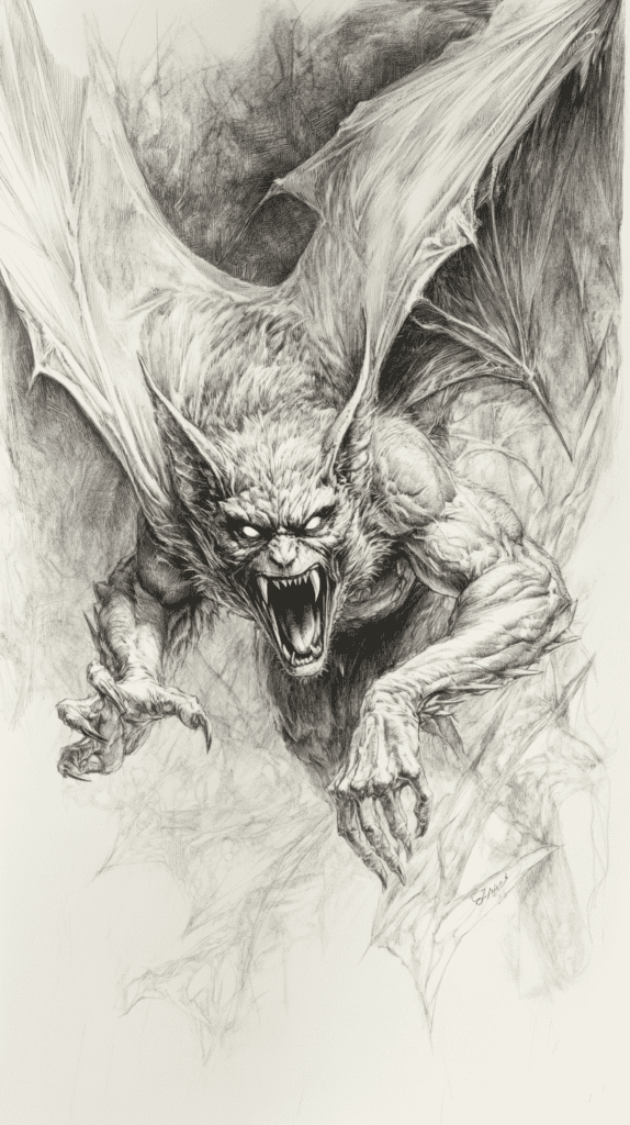Mystery and Darkness: 17 Vampire Drawing Ideas to Inspire Your Next Masterpiece 11 Vampire Bat Transformation 2