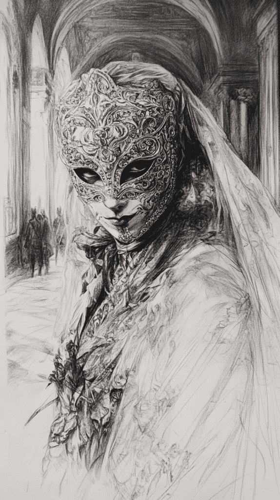 From Eerie to Enchanting: 16 Halloween Drawing Ideas You Never Imagined 37 Venetian Masquerade Phantom 2