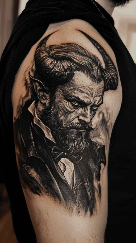 Unleash Your Dark Side: 23 Devilishly Unique Tattoo Ideas for Men 36 Victorian Devil Portrait
