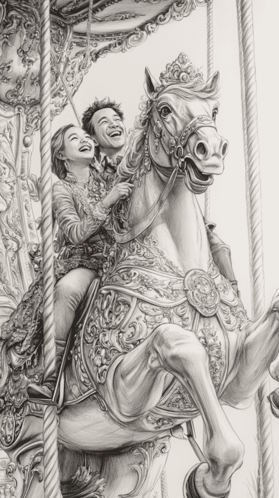 Unlock Your Heart: 18 Romantic Drawing Ideas That Capture Love Perfectly 30 Vintage Carousel Ride 2