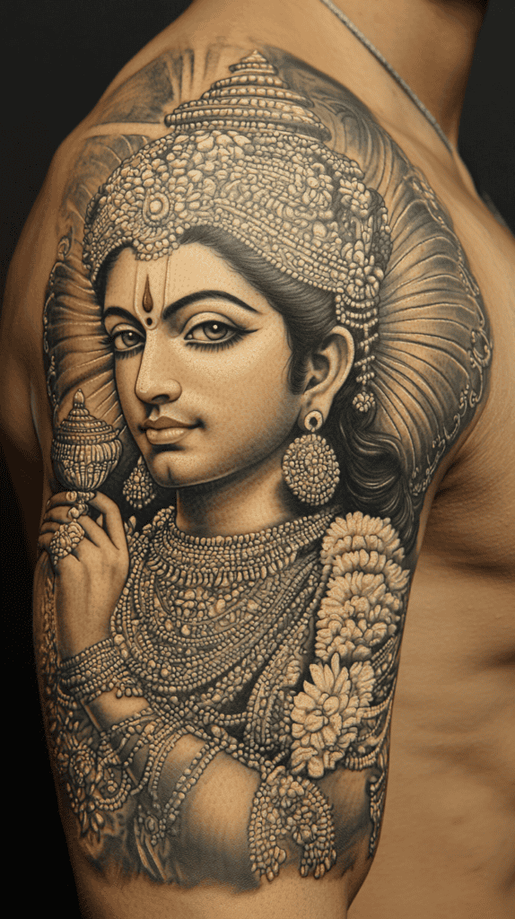Secrets of the Gods: 23 Divine Tattoo Concepts for the Modern Man 54 Vishnus Protector Pose
