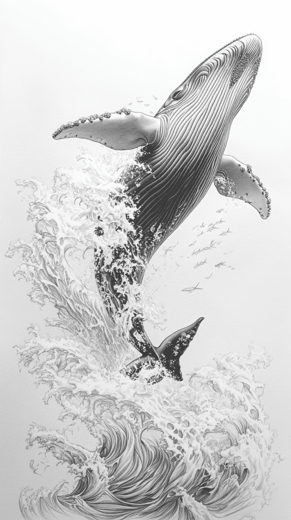 Dive Deep: 18 Ocean-Inspired Drawing Ideas That Will Captivate Your Imagination 6 Whale Songs in the Waves 2